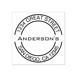 独自のラウンドエレガント差出人住所の作成 ラバースタンプ