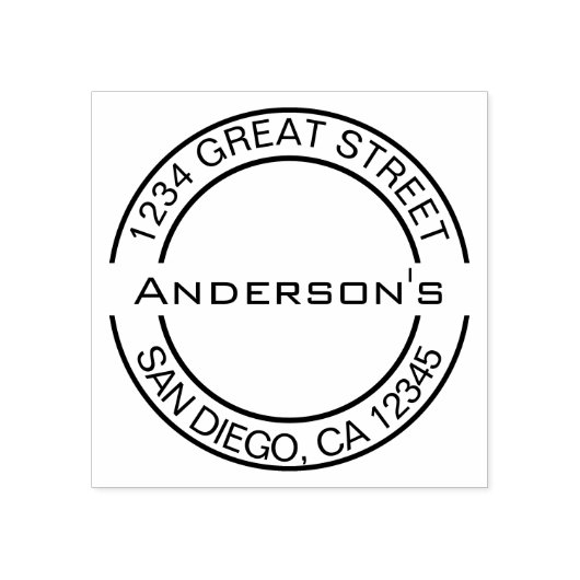独自のラウンドエレガント差出人住所の作成 ラバースタンプ (インプリント)