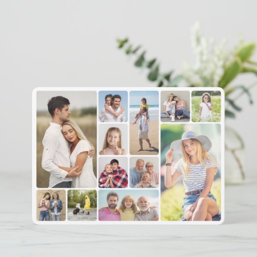 独自のラウンドコーナーを作成12フォトコラージュ カード (スタンド正面)