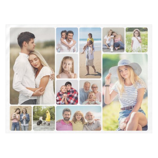 独自のラウンドコーナーを作成12フォトコラージュ テーブルクロス (正面(横))