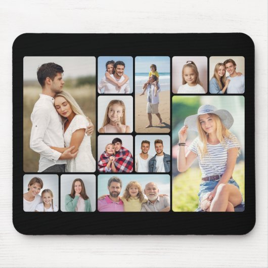 独自のラウンドコーナーを作成12フォトコラージュ マウスパッド (正面)