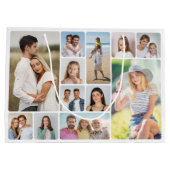 独自のラウンドコーナーを作成12フォトコラージュ ラージペーパーバッグ (裏面)