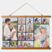 独自のラウンドコーナーを作成12フォトコラージュ 吊り下げ型タペストリー (正面)
