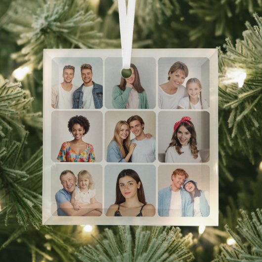 独自のラウンドコーナーを作成9 Photo Collage ガラスオーナメント (インサイチュ)