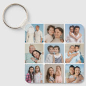 独自のラウンドコーナーを作成9 Photo Collage キーホルダー (正面)