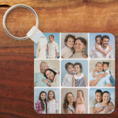 独自のラウンドコーナーを作成9 Photo Collage キーホルダー (正面)