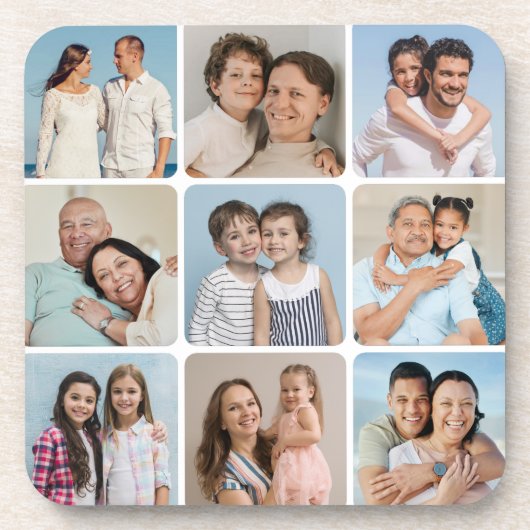 独自のラウンドコーナーを作成9 Photo Collage コースター (正面)