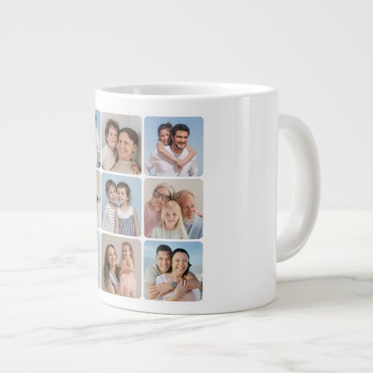 独自のラウンドコーナーを作成9 Photo Collage ジャンボコーヒーマグカップ (正面右)