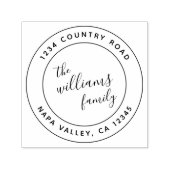 独自のラウンドシンプル差出人住所のモダン作成 セルフインキングスタンプ (デザイン)