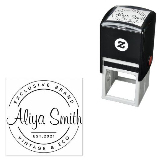 独自のラウンドスクリプトロゴを作成する セルフインキングスタンプ (インサイチュ)