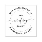 独自のラウンドファミリ名を作成差出人住所 セルフインキングスタンプ (デザイン)