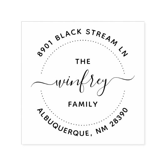 独自のラウンドファミリ名を作成差出人住所 セルフインキングスタンプ (デザイン)