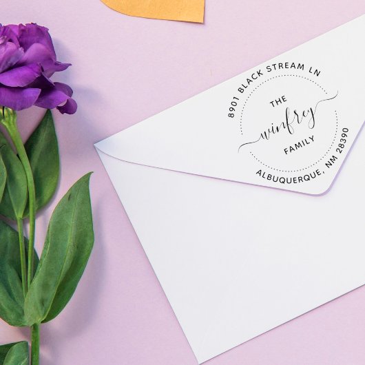 独自のラウンドファミリ名を作成差出人住所 セルフインキングスタンプ