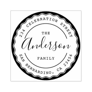 独自のラウンドファミリ名を作成差出人住所 ラバースタンプ