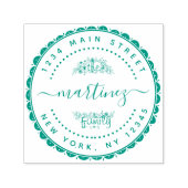 独自のラウンドファミリ名差出人住所Sを作成 セルフインキングスタンプ (デザイン)