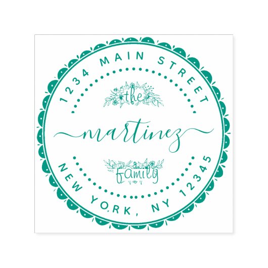 独自のラウンドファミリ名差出人住所Sを作成 セルフインキングスタンプ (デザイン)