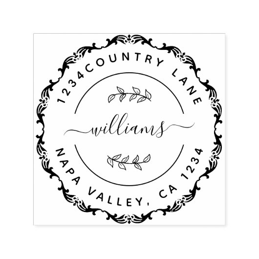 独自のラウンドモダンリターンの自己入力の作成 セルフインキングスタンプ (デザイン)