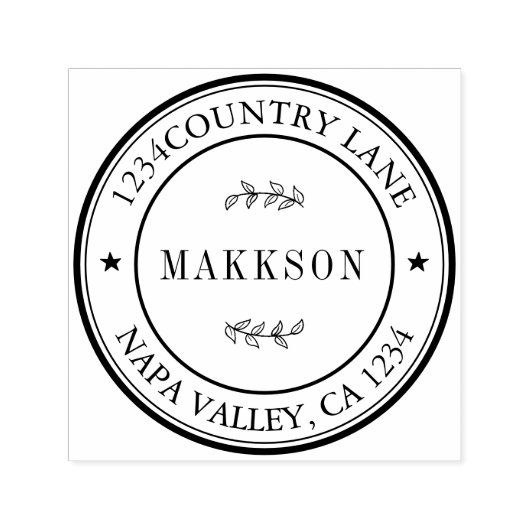 独自のラウンドモダンリターン自己インクSの作成 セルフインキングスタンプ (デザイン)