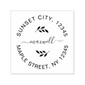 独自のラウンドモダン差出人住所のシンプル作成 セルフインキングスタンプ (デザイン)