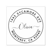 独自のラウンドモダン差出人住所ゴムの作成 セルフインキングスタンプ (デザイン)