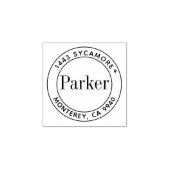 独自のラウンドモダン差出人住所ゴムの作成 ラバースタンプ (インプリント)