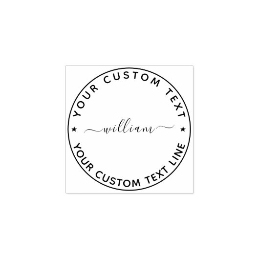 独自のラウンドモダン差出人住所ゴムの作成 ラバースタンプ (インプリント)