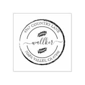 独自のラウンドモダン差出人住所ゴムの作成 ラバースタンプ (インプリント)