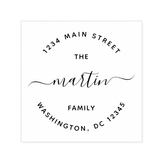 独自のラウンドモダン差出人住所 セルフインキングスタンプ (デザイン)