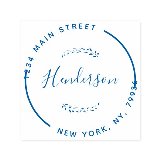 独自のラウンドモダン差出人住所 セルフインキングスタンプ (デザイン)