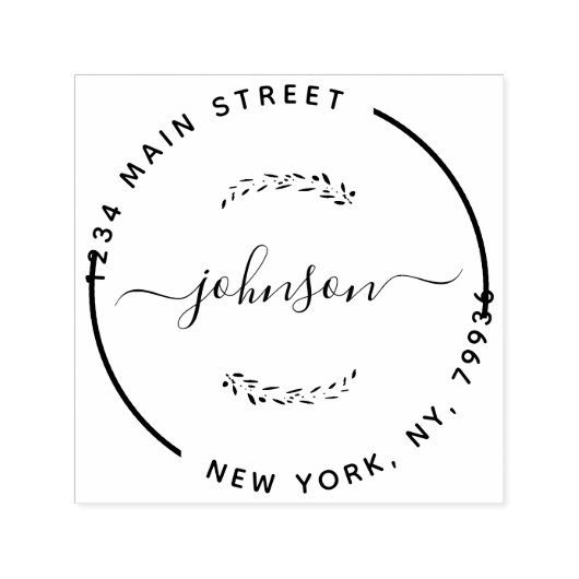 独自のラウンドモダン差出人住所 セルフインキングスタンプ (デザイン)