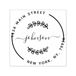 独自のラウンドモダン差出人住所 セルフインキングスタンプ