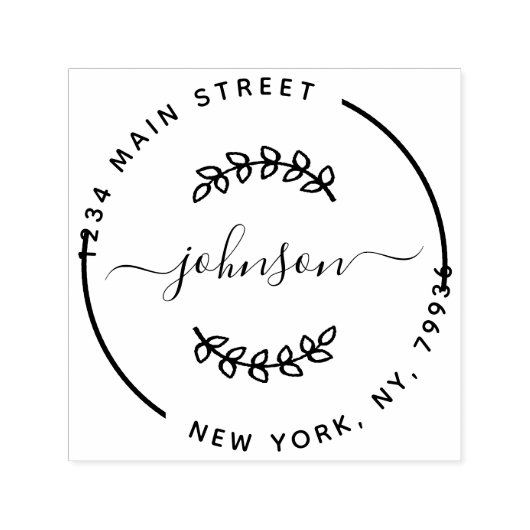 独自のラウンドモダン差出人住所 セルフインキングスタンプ (デザイン)