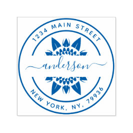 独自のラウンドモダン差出人住所 セルフインキングスタンプ