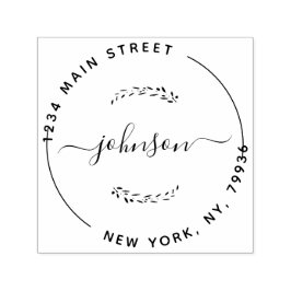 独自のラウンドモダン差出人住所 セルフインキングスタンプ