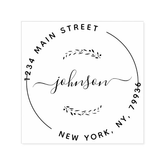 独自のラウンドモダン差出人住所 セルフインキングスタンプ (デザイン)
