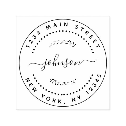 独自のラウンドモダン差出人住所 セルフインキングスタンプ (デザイン)