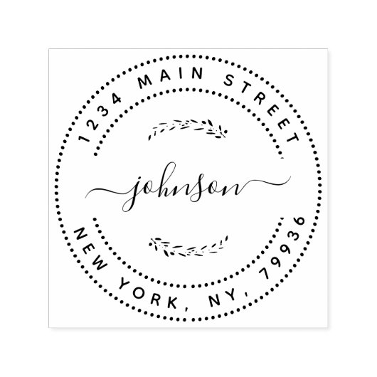 独自のラウンドモダン差出人住所 セルフインキングスタンプ (デザイン)