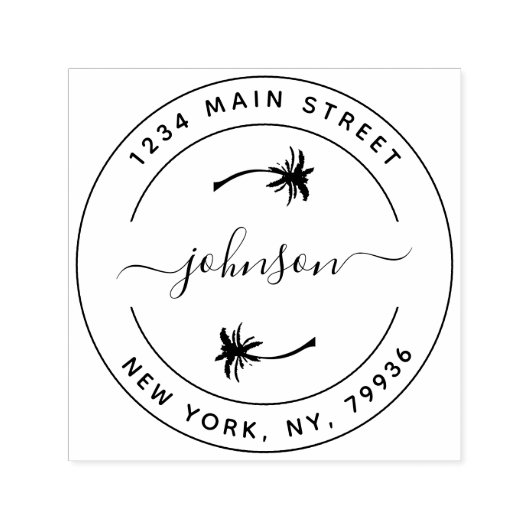 独自のラウンドモダン差出人住所 セルフインキングスタンプ (デザイン)