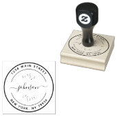 独自のラウンドモダン差出人住所 ラバースタンプ (押印)