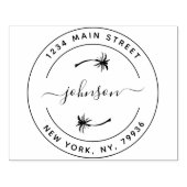 独自のラウンドモダン差出人住所 ラバースタンプ (インプリント)