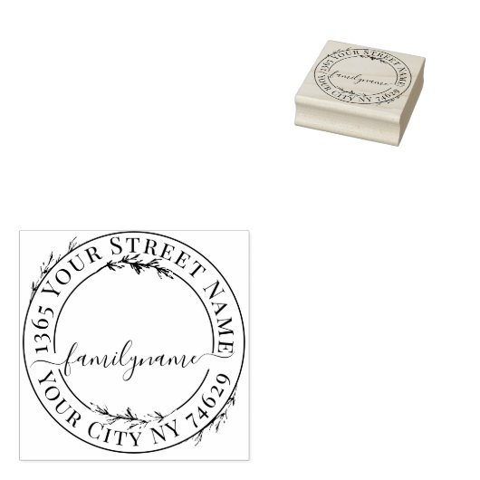 独自のラウンドモダン差出人住所 ラバースタンプ (押印)
