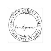 独自のラウンドモダン差出人住所 ラバースタンプ (インプリント)