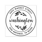 独自のラウンドモダン素朴差出人住所 セルフインキングスタンプ (デザイン)