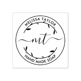 独自のラウンドモノグラムイニシャルの作成 ラバースタンプ