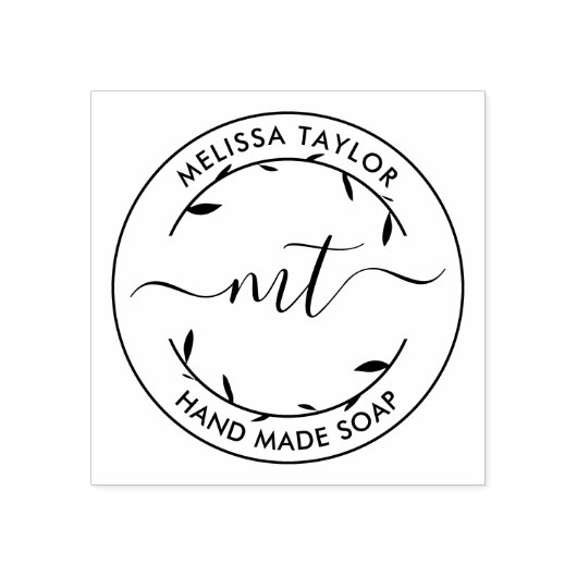 独自のラウンドモノグラムイニシャルの作成 ラバースタンプ (インプリント)