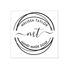 独自のラウンドモノグラムイニシャルの作成 ラバースタンプ