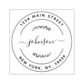 独自のラウンドリターンモダン差出人住所の作成 ラバースタンプ (インプリント)