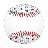 独自のラウンドロゴパターンビジネスを作成 野球ボール (裏面)