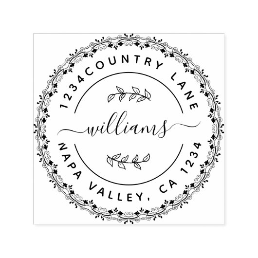 独自のラウンド差出人住所の作成 セルフインキングスタンプ (デザイン)