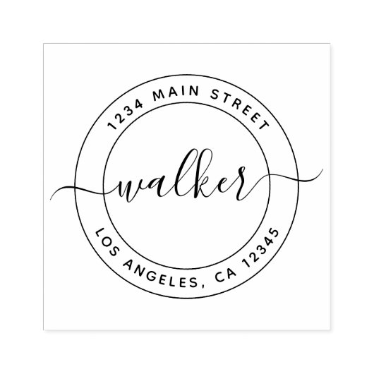 独自のラウンド差出人住所スタンプの作成 ラバースタンプ (インプリント)